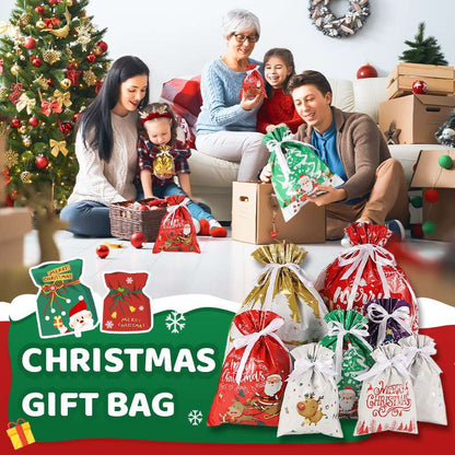 Christmas gift bags with drawstring