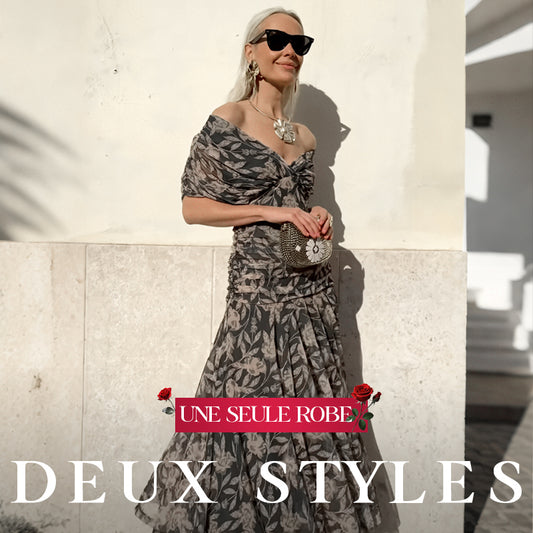 🎁  Vente chaude 56% de réduction 🔥 Robe imprimée à col V hors épaule pour femmes