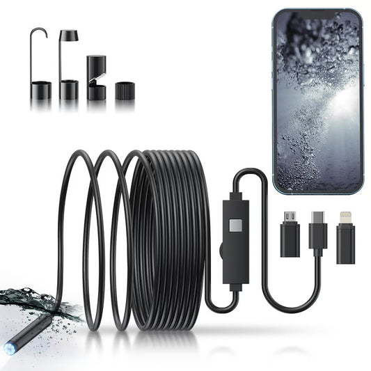 🔎Caméra endoscopique Plug-and-Play – Compatible avec Android, iPhone et iPad pour une connexion directe