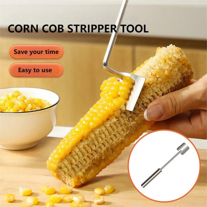 🌽2024 NEW Long Handle Stainless Steel Corn Stripping Tool