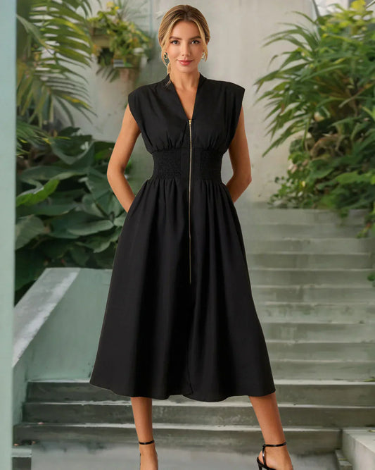 💃Vente à chaud 50⏰Robe longue élégante à col en V et fendue pour femmes👗