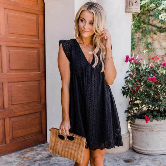 Robe Mini Décontractée à Découpes pour Femme