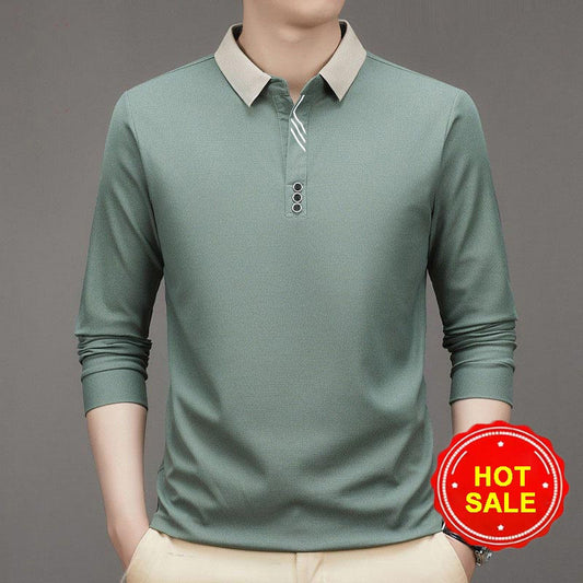 🔥Buy 4 Free shipping🔥Men's Business Casual Solid Color Lapel Base T-shirt