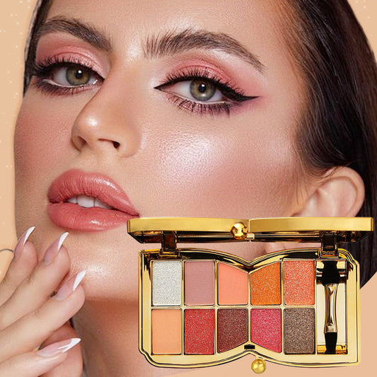 🌸🧸Winnie l'ourson brille de mille feux avec 10 couleurs d'ombres à paupières diamantées, palette d'ombres à paupières scintillantes et nacrées, en maquillage de scène All-Match-Lidschatten