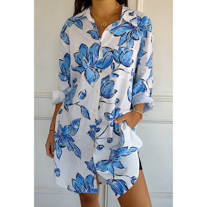 🌸Women's Summer Printed Shirt Dress