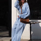 Button-Down Shirt & Wide-Leg Pants 2-Piece Set