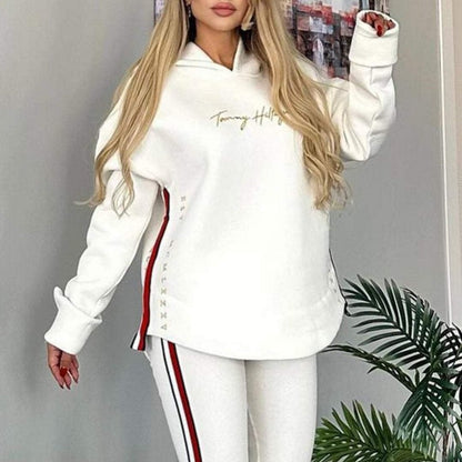 🔥LIMITED SALE 49% OFF🔥Women's Long-Sleeved Striped Casual Hooded Top&pant