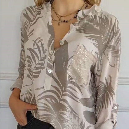 💕Limited Sale 49% OFF💕Women's Fashion V-Neck Printed Top