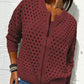 🔥2025 Nouveau 50% de réduction Hot Sale🔥Veste zippée en tricot pour femmes avec découpes