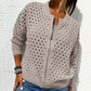 🔥2025 Nouveau 50% de réduction Hot Sale🔥Veste zippée en tricot pour femmes avec découpes