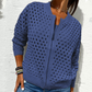 🔥2025 Nouveau 50% de réduction Hot Sale🔥Veste zippée en tricot pour femmes avec découpes